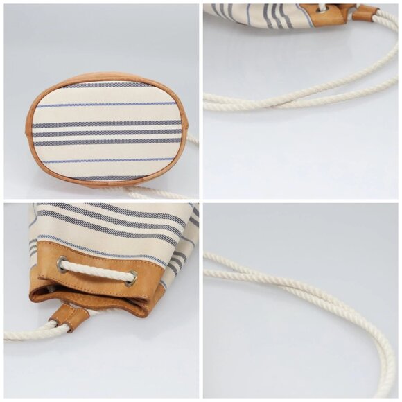 BURBERRY Backpack Canvas White Brown Auth th5698 - Picture 16 of 16